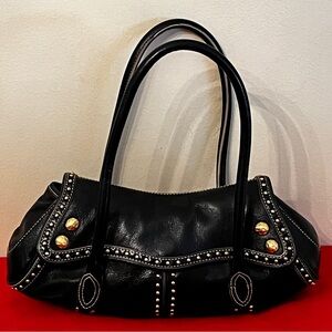 Maxx New York Black Studded Shoulder Bag